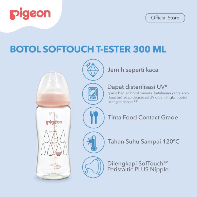 Pigeon Botol Susu T-Ester 200 ml &amp; 300 ml Pigeon T-Ester Bottle