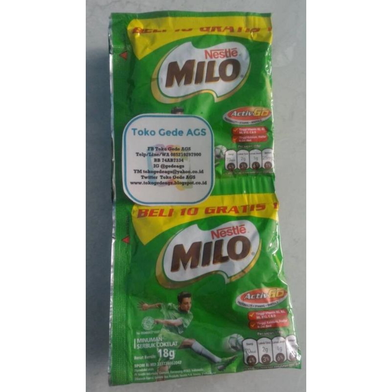 

Susu Milo Healty Drink Activ-Go 1 Renceng 10 x 22g