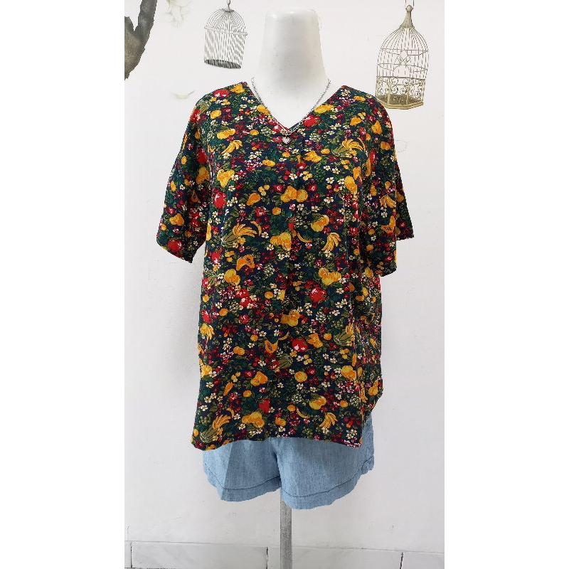 Blouse Dark Green Fruits