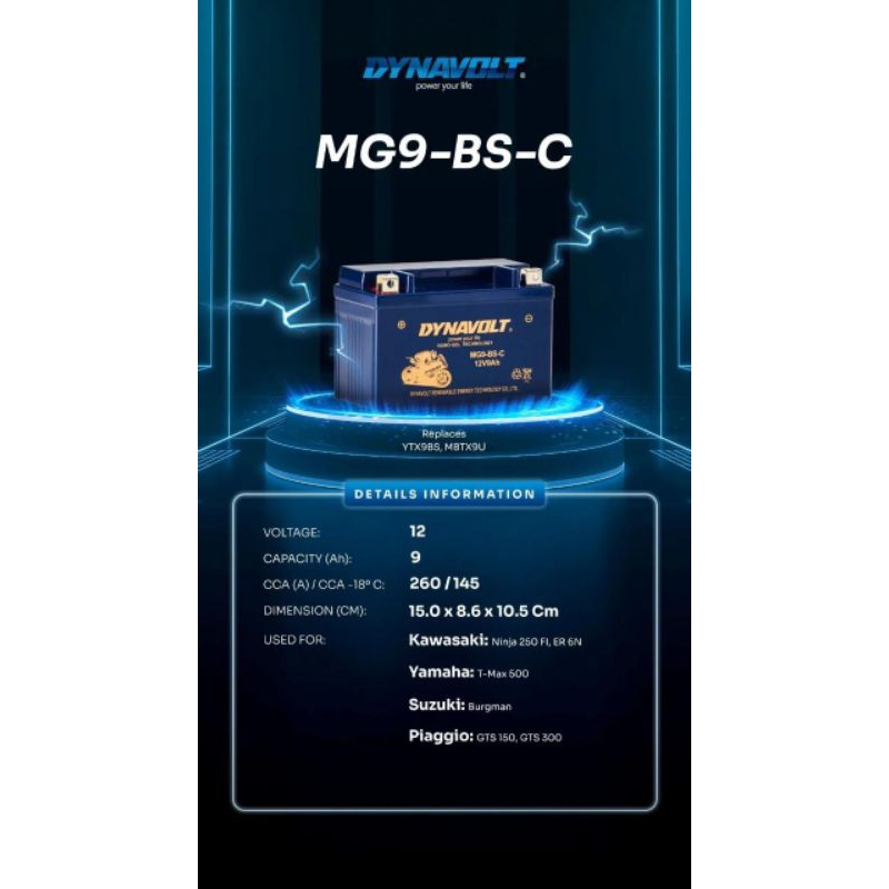 AKI DYNAVOLT MG9-BS-C FULL KERING AKI YTX9BS AKI MBTX9U  AKI MOTOR MURAH BERKUALITAS AKI MOTOR YAMAH