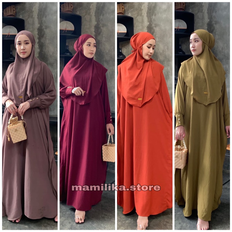 ABAYA SET KHIMAR LAUDYA CRINKEL AIRFLOW