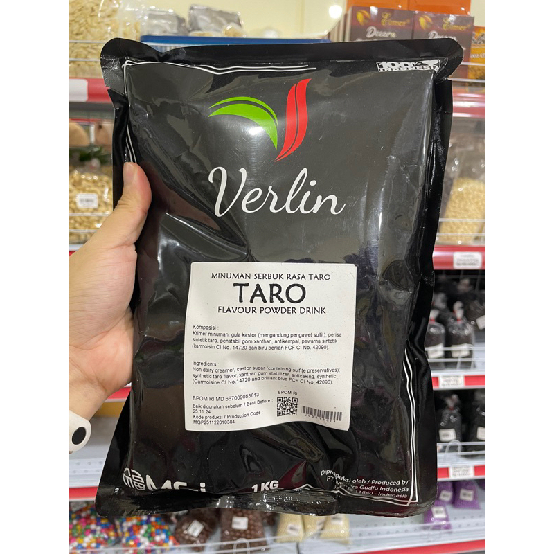 

Bubuk Minuman Serbuk Verlin Rasa Taro Kemasan 1kg