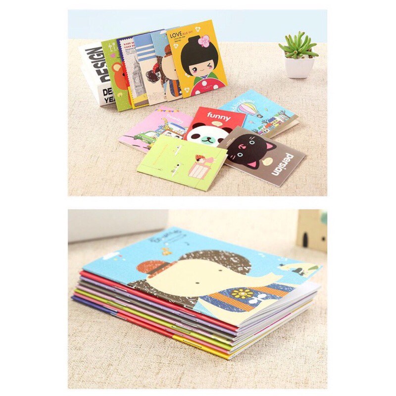 Buku Tulis Mini motif Kartun Cartoon Mini Note Book Catatan Memo