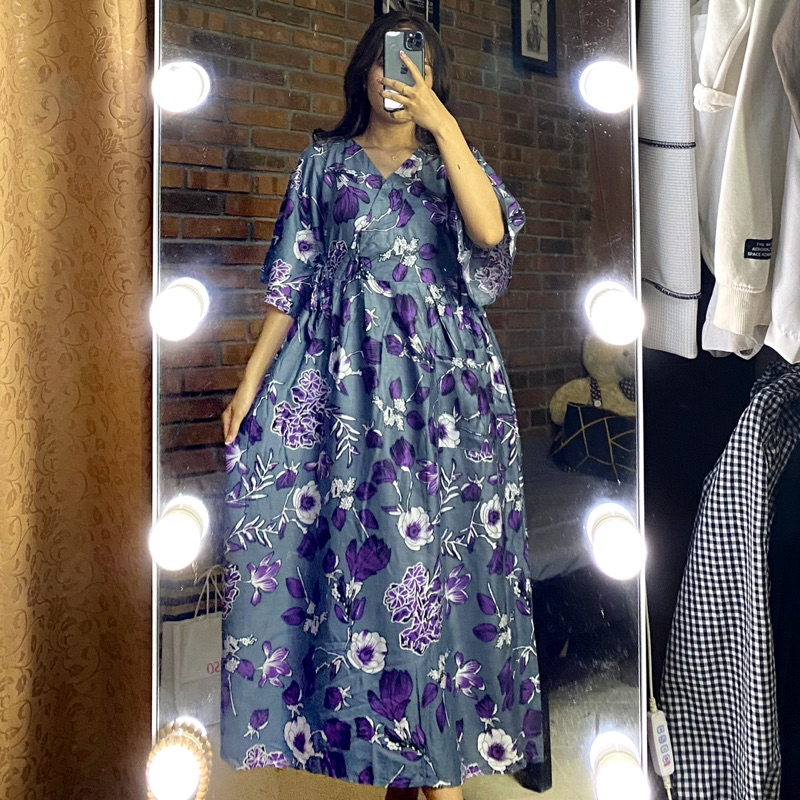 Sapasara - Daster Kimono Panjang Daster Bahan Rayon Adem LD 110 Tali Kanan Kiri Busui Friendly Etalase 2