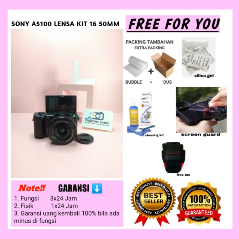 SONY A5100 lensa kit 16 50mm siap pakai