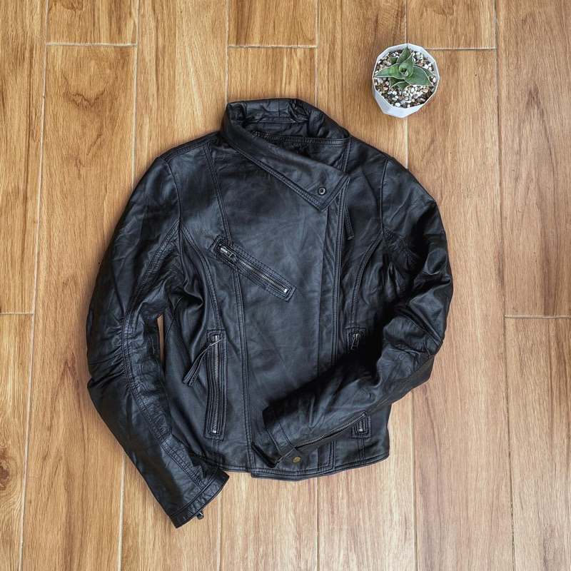 ZARA Women Jaket kulit asli cewek wanita pl bekas preloved second