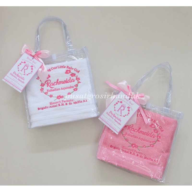 handuk anjoly bordir 50 x 100 / handuk souvenir / handuk bordir souvenir