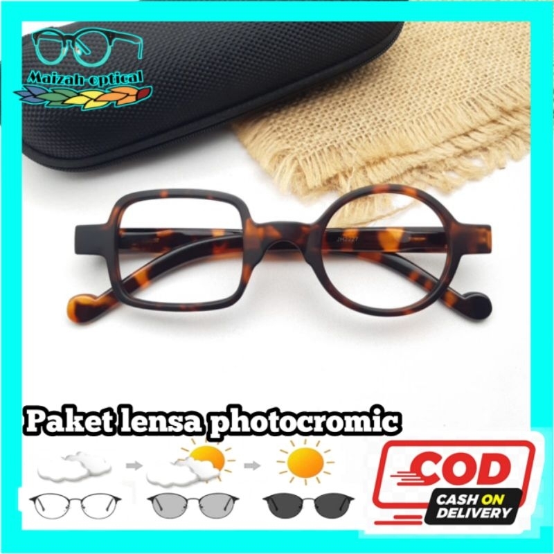 Kacamata photocromic minus trend fashion | frame kacamata Korea kotak dan bulat | kacamata Antiradia