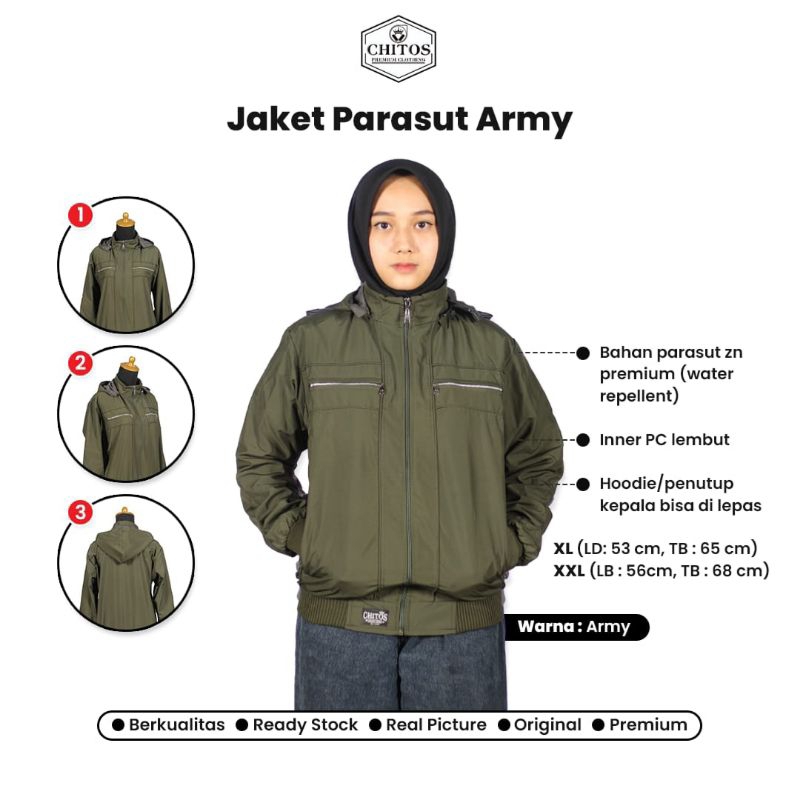 JAKET PARASUT CEWE/JAKET CEWE/JAKET ANTI ANGIN