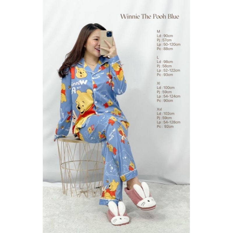 MDLV ~ Baju Tidur Pajamas Doraemon GC Winnie The Pooh Tom And Jerry Show PP