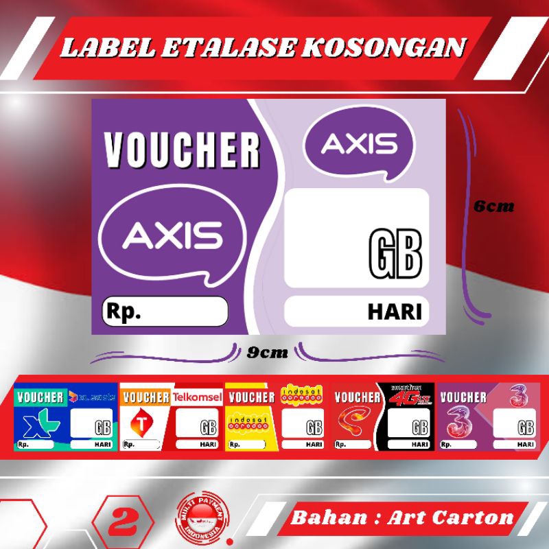 

( MPI2 ) LABEL HARGA KUOTA / DISPLAY ETALASE KONTER ISI 24PCS