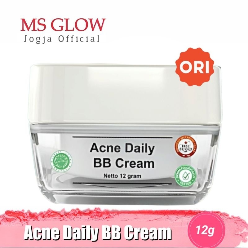 Acne Daily BB Cream Ms Glow 12gr - 1 Item Krim Siang Ms Glow Acne