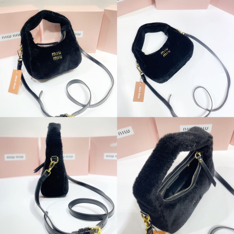 Tas Wanita MiuMIU Wander Fur Hobo Bag Box Free - 2185#