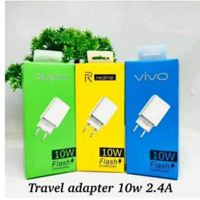 ADAPTOR BATOK CHARGER REALME OPPO VIVO 10W KEPALA CASAN 2.4A