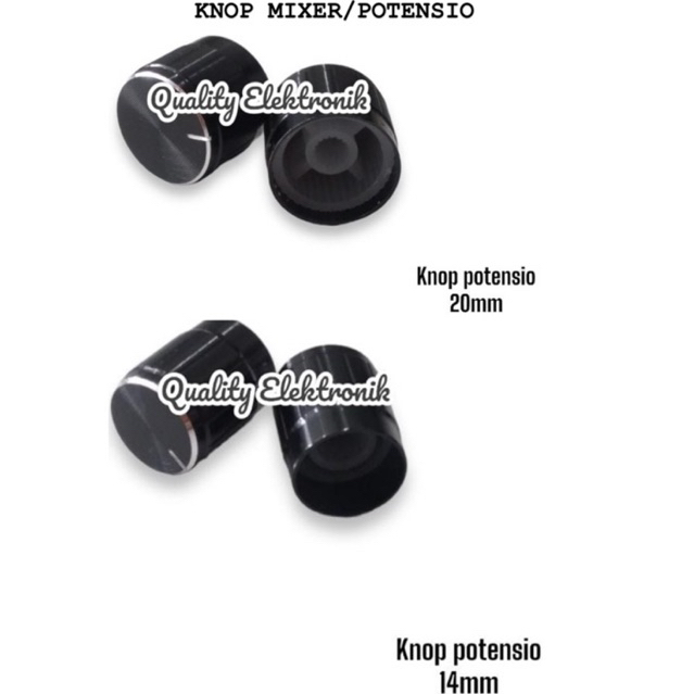 KNOP PUTERAN MIXER POTENSIO 20mm 14mm WARNA HITAM