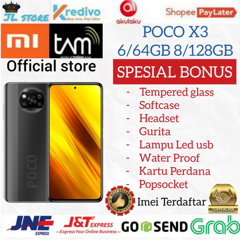 POCO X3 NFC 8/128GB GARANSI RESMI XIAOMI INDONESIA TAM ORIGANAL