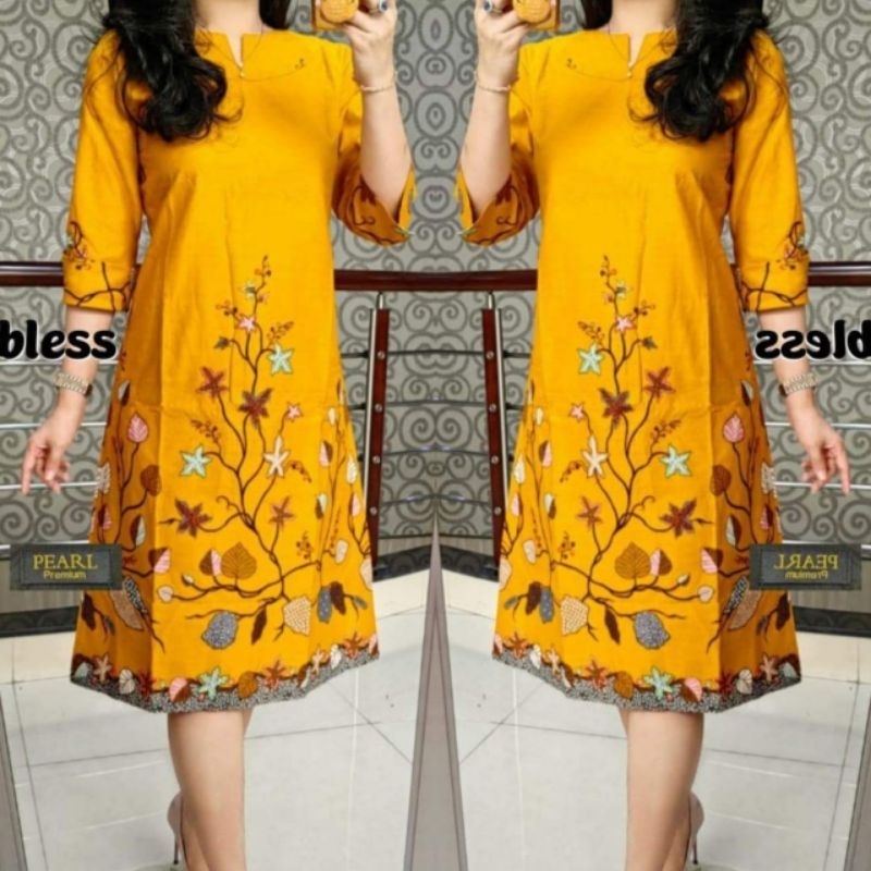 Dress batik terbaru 2023 atasan dress batik kekinian dress batik pesta dress batik cantik