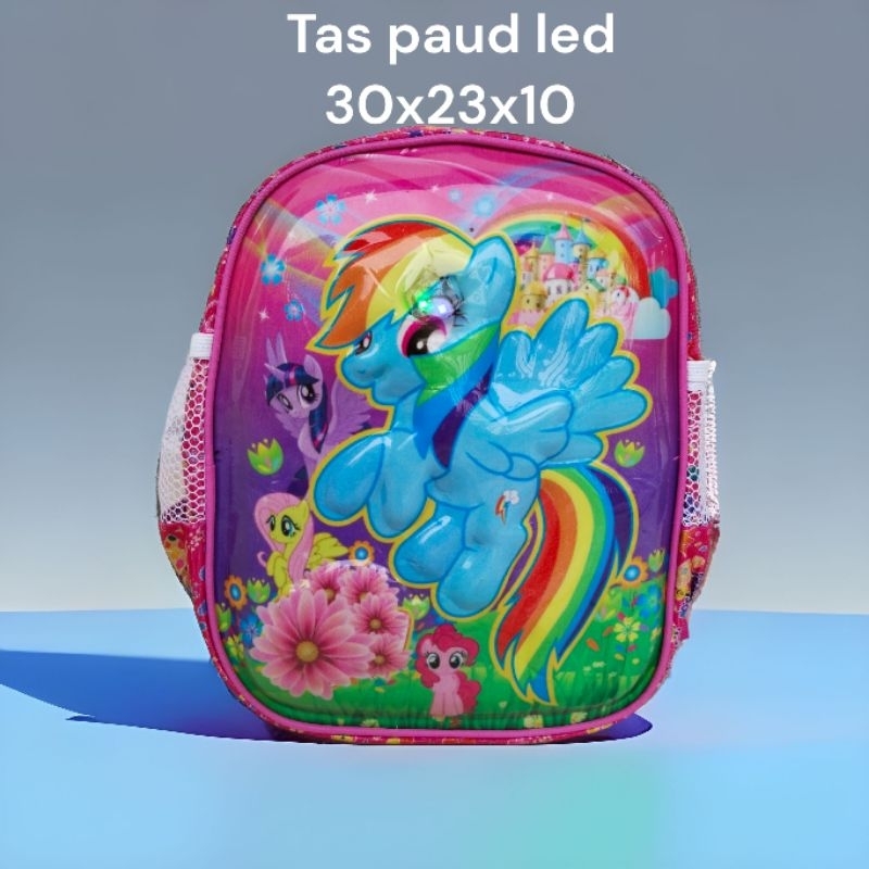 Tas Anak Sekolah Ragsel Anak Paud Tas Punggug Krakter Kudapony Lampu Led