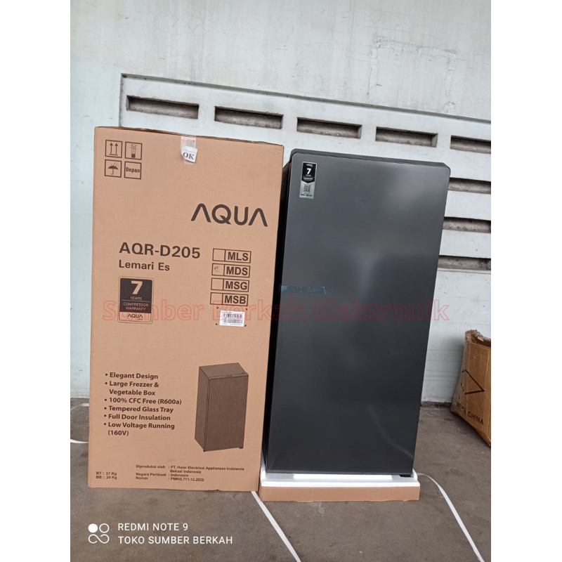 Kulkas aqua 1 pintu seri baru garansi resmi AQR D 205 mds low watt 71watt 165liter promo bandung
