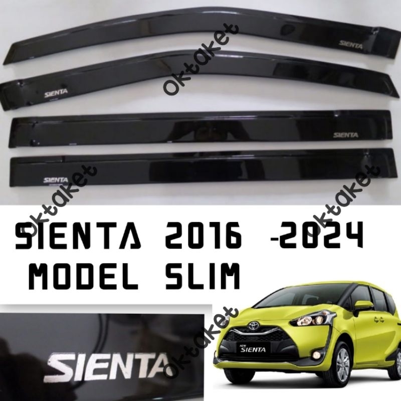 talang air Side visor Slim Toyota Sienta 2016 2019 2023 hitam