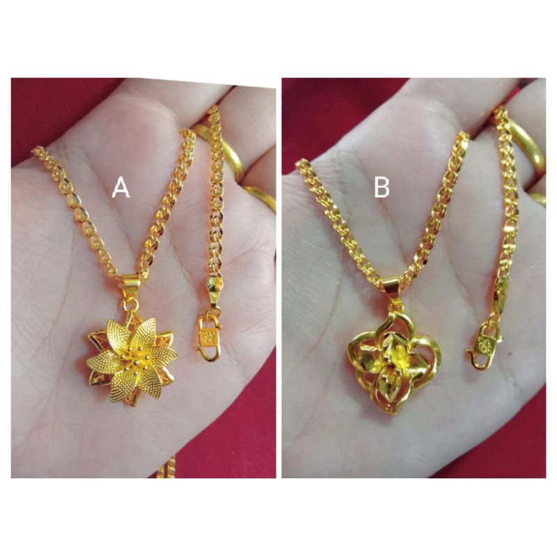 kalung 88 bunga lapis emas 24k