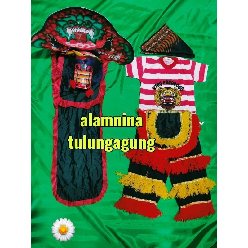 barongan kayu setelan kaos reog Ponorogo udeng jawa