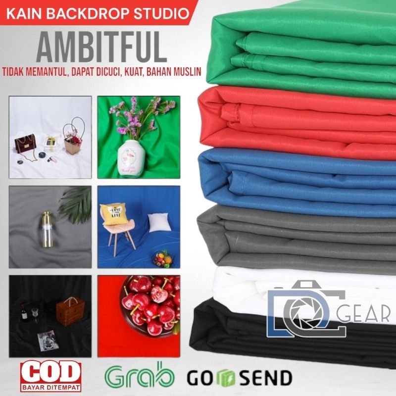 Kain backdrop / background studio Ambitful bahan muslin