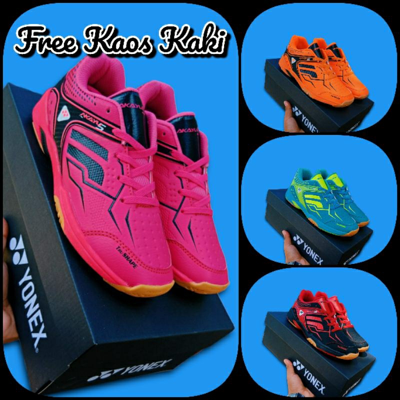 "SOL KARET" Sepatu Badminton Yonex Wanita AkayuS Anti licin
