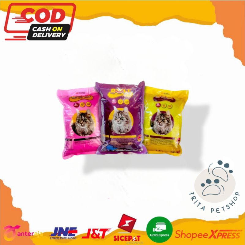 Bolt Adult Cat Dry Food 1 Kg | Makanan Kucing Bolt Ikan, Donat, Salmon Freshpack 1 Kg