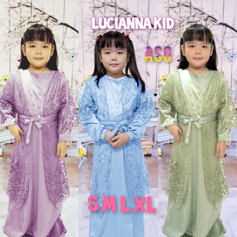 [ New Product ] Lucianna Kid Set Dress Anak Kekinian Gamis Set 2 in 1 Remaja