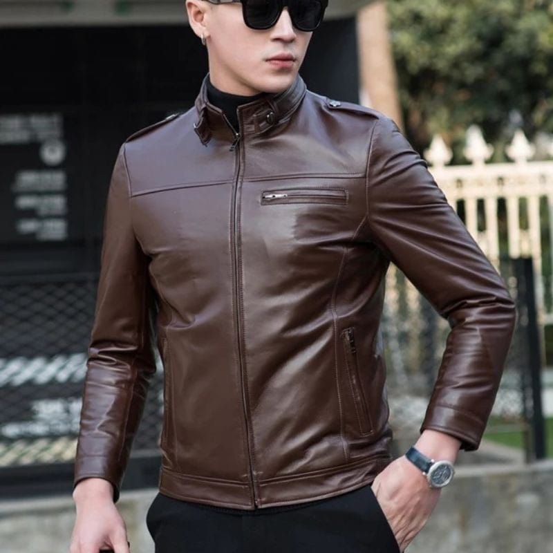 Jaket Kulit Pria Original Elegan 100% Kulit Asli Bisa COD