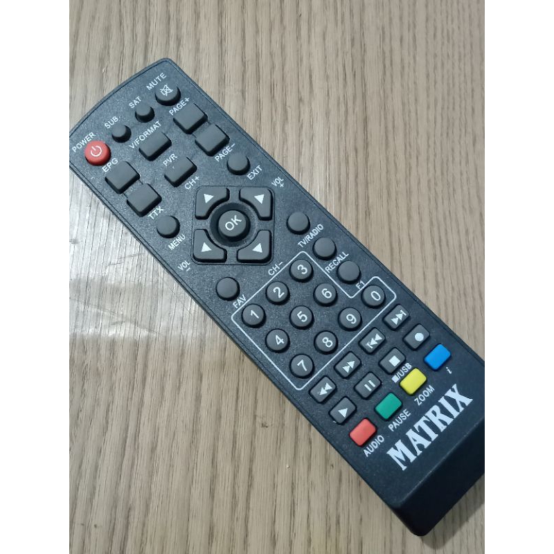 REMOT REMOTE SET TOP BOX DVB T2 MATRIX GARUDA/MATRIX APPLE KUNING