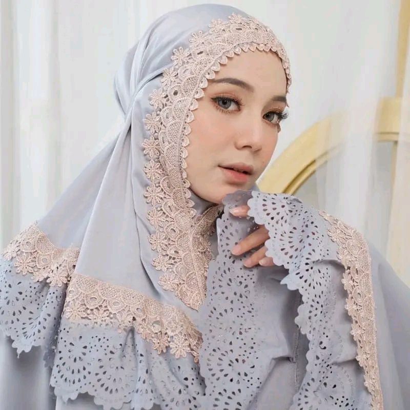 MUKENA AL MECCA -MUKENA DEWASA PREMIUM LASERCUT REMPEL KALUNG