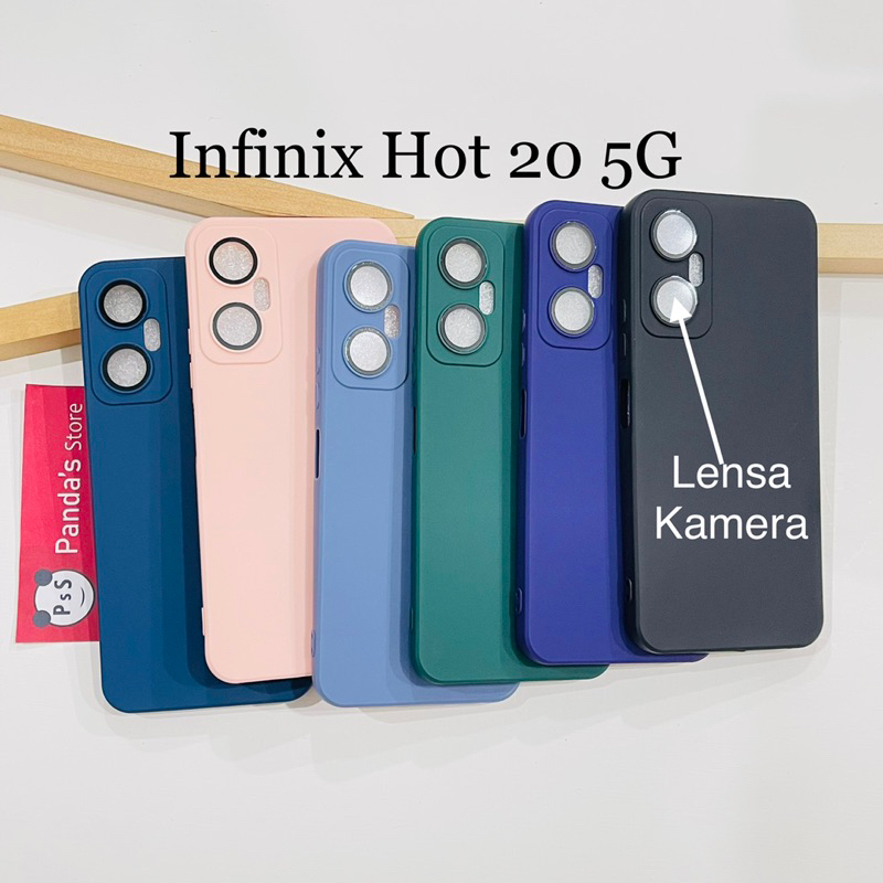 Case Infinix Hot 20 5G Lenspro Makaron Full Color Softcase Pro Lensa