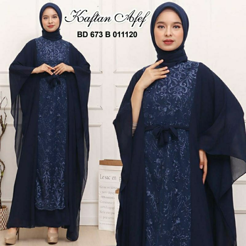 Kaftan Afef, KAFTAN LEBARAN JUMBO CANTIK MODIS FIT XXXXXL LD 170 BAHAN CERUTTY BABYDOLL MIX TILE BORDIR ZIPPER BUSUI TERMURAH TERLARIS OOTD