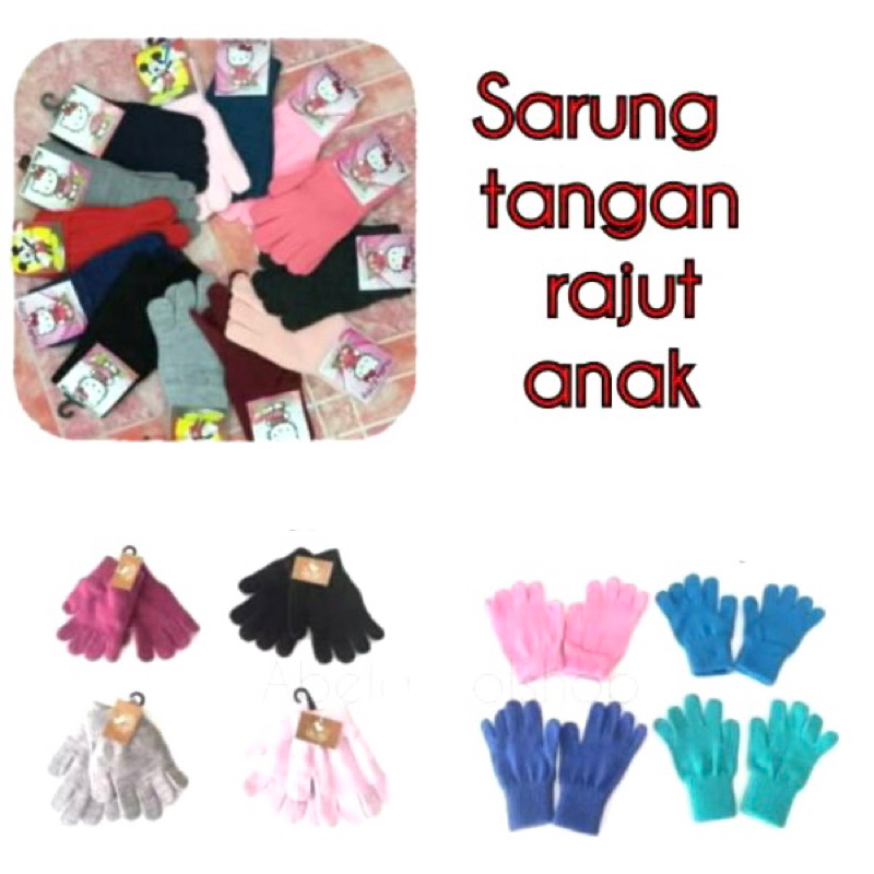 Sarung Tangan Rajut Anak unisex Usia 5-15 Th MOTIF RANDOM