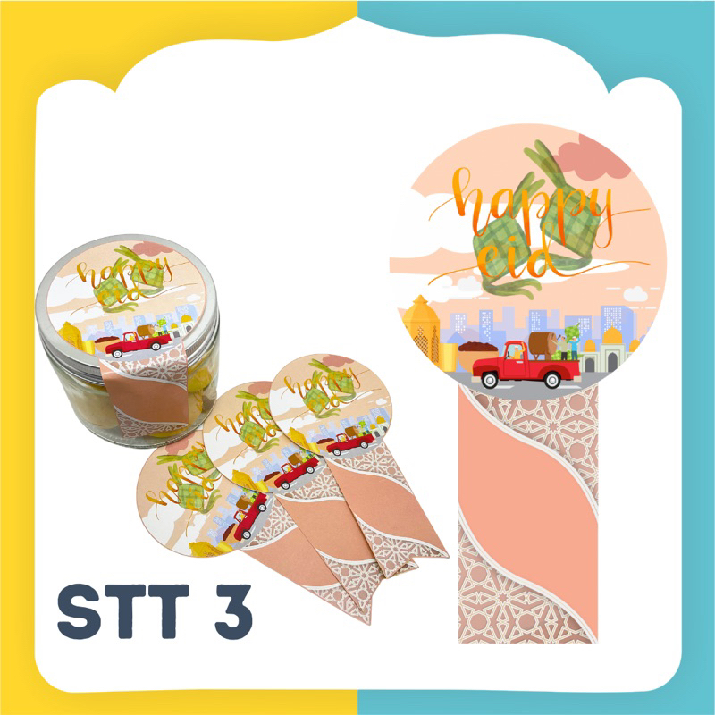 (1Pak =20) STT ~ Stiker Label Toples idul fitri, Stiker Toples Lebaran, Stiker Eid Mubarak, Sticker Eid, Stiker Segel Toples Kue