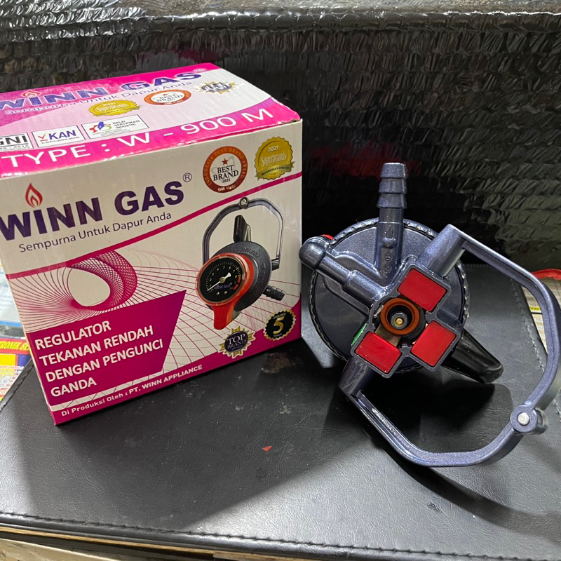 Regulator Gas Winn Gas W 900 M Lock / Kepala Gas Tekanan Rendah dengan Meteran dan Kuncian Aman SNI