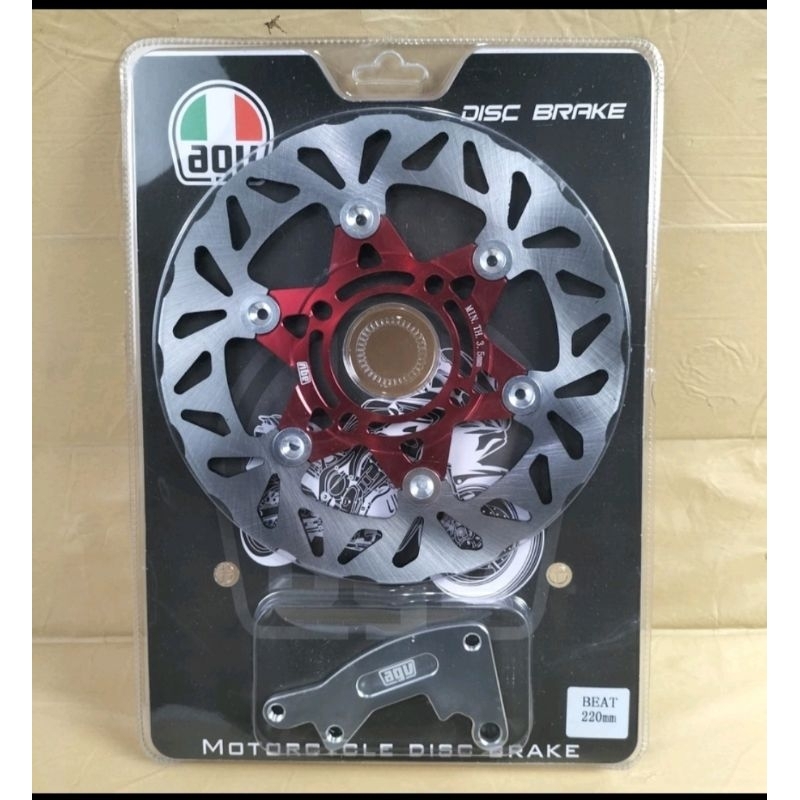 Piringan Disc Cakram Depan Variasi Model PSM Uk-220mm+breket Honda Matic All Beat All Vario All Scoopy All Genio SPACY