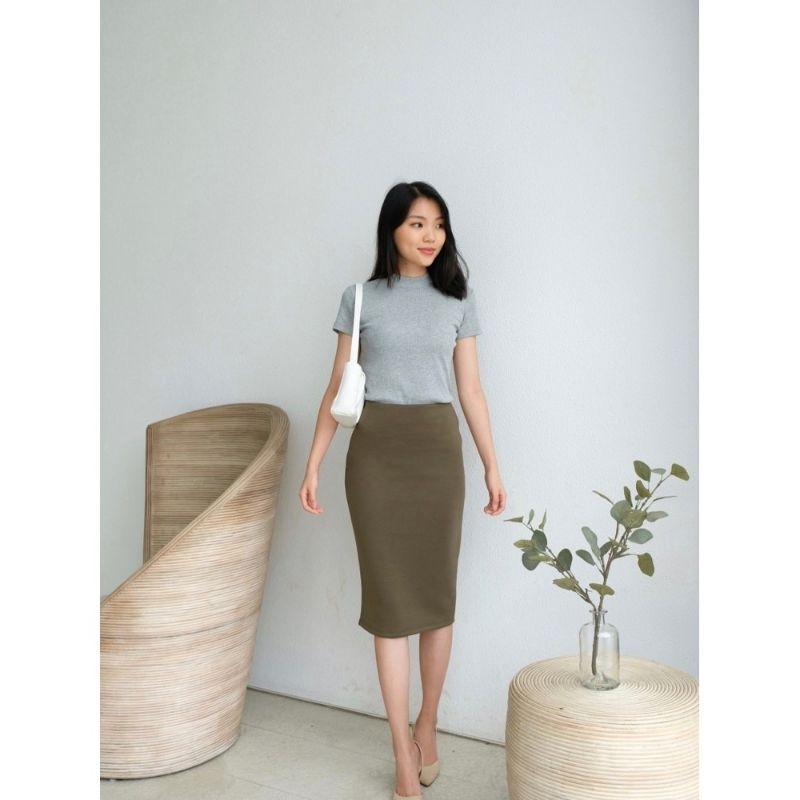 Midi Skirt Office span lost ban Korean Style