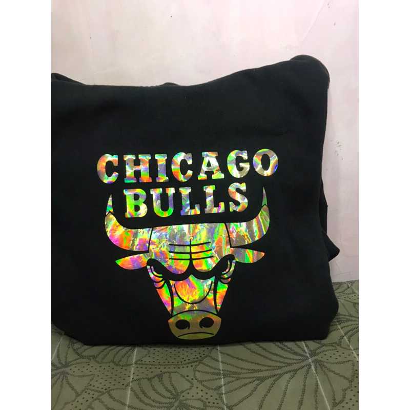 Hoodie Chicago Bulls Rainbow Hologram Bukan Sablon Trift Original