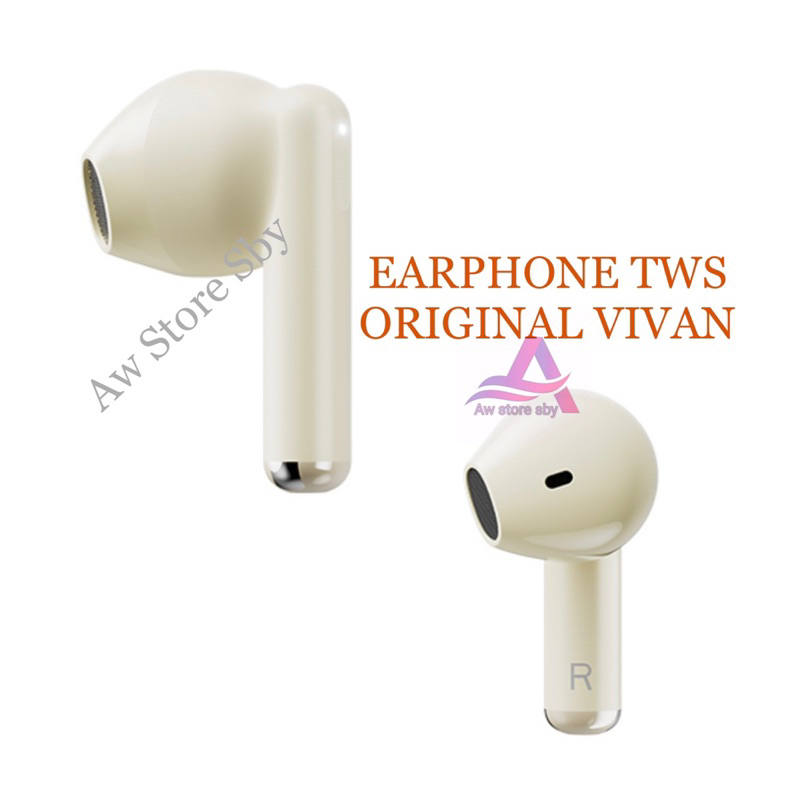 Original VIVAN-T2 Earphone Bluetooth TWS Airbuds BT 5.3 Headset Wireless Waterproof IPX4 In Ear Play time 40 Jam