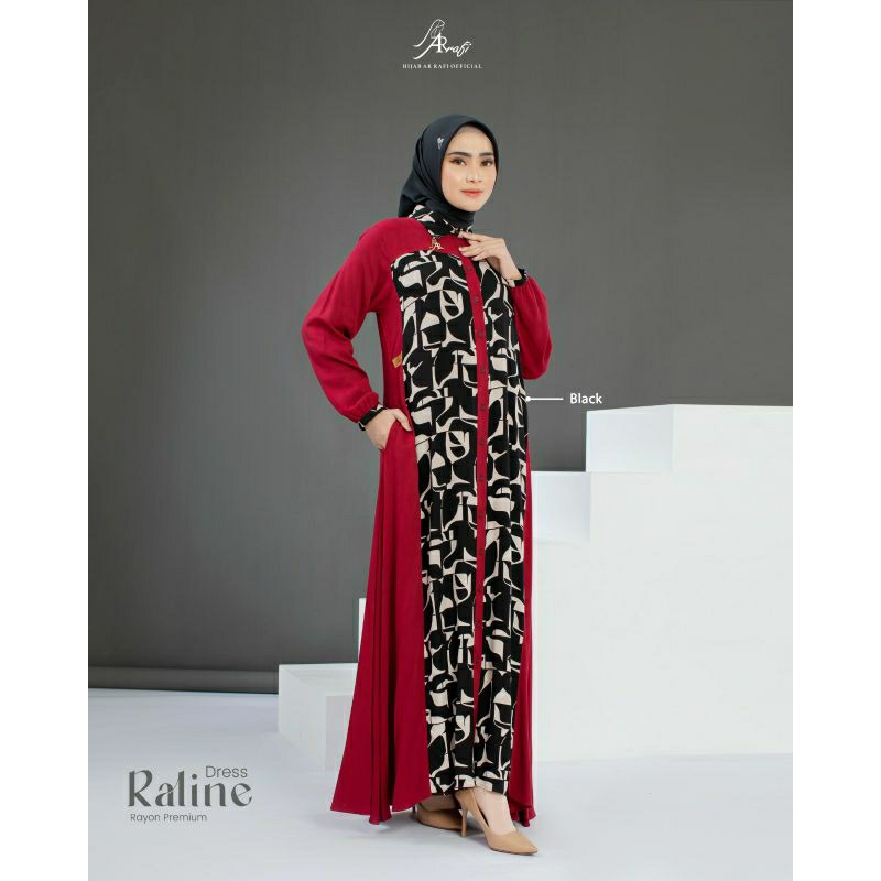 Terbaru Raline Dress ArRafi✔️ Baju gamis Dres wanita remaja dewasa Ar Rafi polos mix motif cantik ra