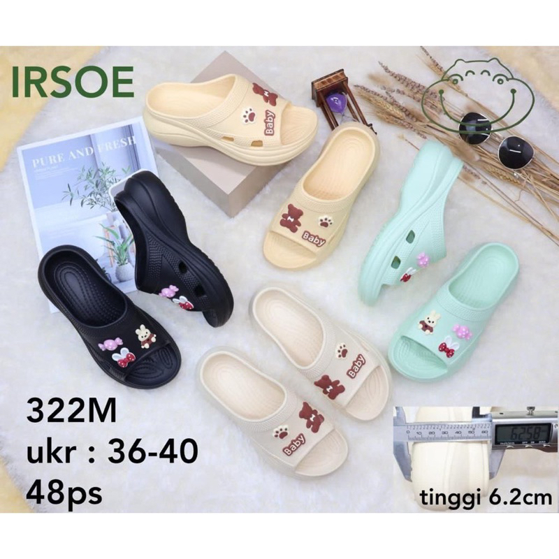 1005_Sandal FUJI slide / Sandal Slipper Wanita Jelly Wedges Platfrom Tebal, bahan EVA lembut