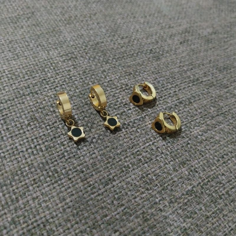 Anting Titanium Wanita Permata Anti Karàt