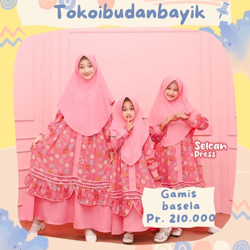 Gamis Anak BASELA Selcan / ARRUM /Ruby Dress gamis anak premium Size XS - XXL