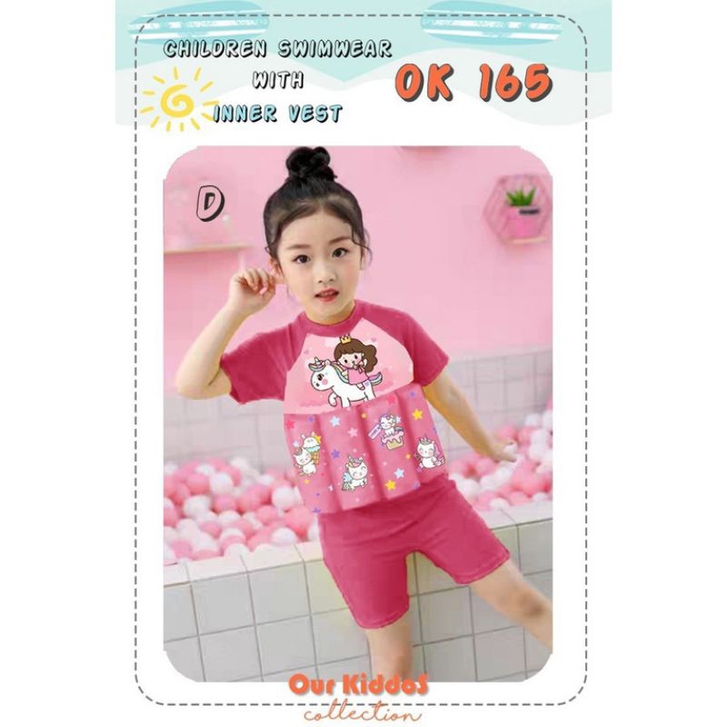 BJ363-CEWEK BAJU RENANG PELAMPUNG ANAK BALITA SWIM WEAR SET BAJU PELAMPUNG RENANG