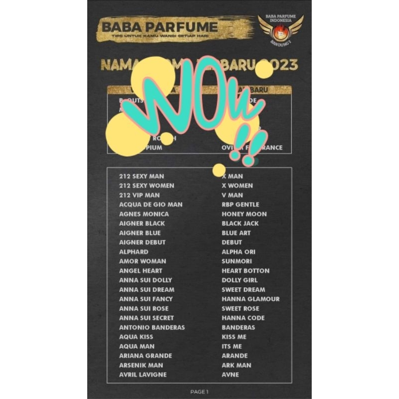 Baba Parfume / Minyak wangi Baba / Baba