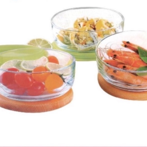 BMW Mangkok Olla Bowl / Wadah Makanan Kaca Tebal 1pcs