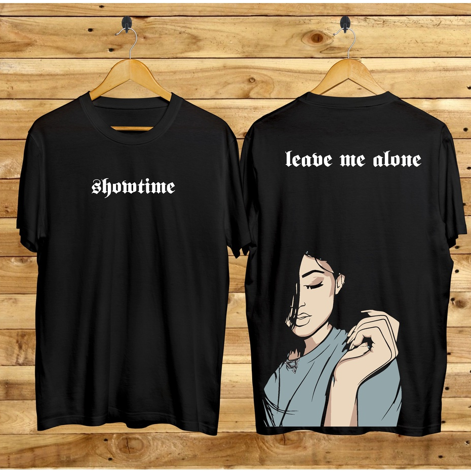 Kaos Tshirt Pria Terbaru Samurai Jepang Leave Me Alone Warna Hitam Distro Lengan Pendek Motif Sablon Bergambar Keren